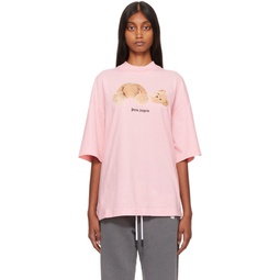 Pink Bear Loose T Shirt 222695F110005