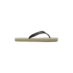 Khaki   Black Flip Flop Sandals 221695F124021