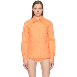Orange Denim Shirts 221695F109008