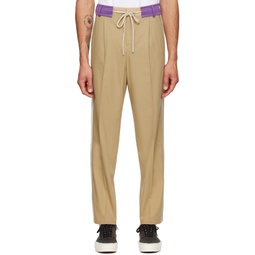 Tan   Purple Track Belt Trousers 222695M191002