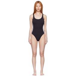 Black Polyester One Piece Swimsuit 221695F103001
