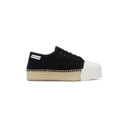 Black Lace Up Espadrille Sneakers 221695F119002