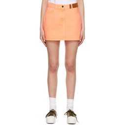 Orange Denim Mini Skirt 221695F090000