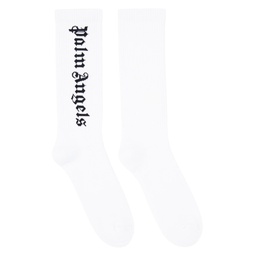 White Jacquard Socks 231695M220002