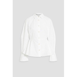 Tranquility cotton-broadcloth peplum shirt
