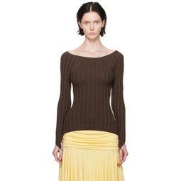 Brown Canal Sweater 241648F110008
