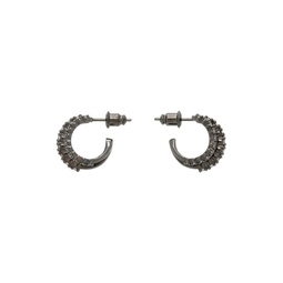 Gunmetal Crystal Stellar Hoop Earrings 241340F022004