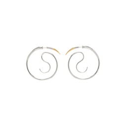Silver   Gold Spina Upside Down Hoop Earrings 241340F022014