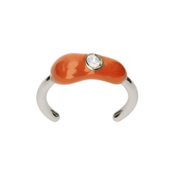 SSENSE Exclusive Silver   Orange Toe Ring 222340F024000
