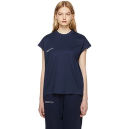 Navy Organic Cotton T Shirt 221556F110016