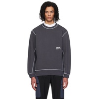 Gray Contrast Sweatshirt 241023M204001