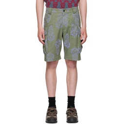 Green Cotton Shorts 221193M193000