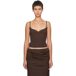 Brown Heart Camisole 241438F111006