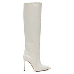 White Pointed Tall Boots 231616F115031