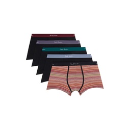 Five Pack Multicolor Signature Stripe Boxers 241260M216018