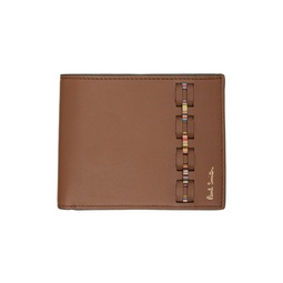 Brown Woven Front Wallet 241260M164009