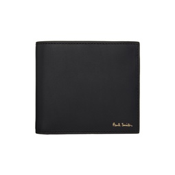 Black Leather Signature Stripe Interior Billfold Wallet 241260M164003