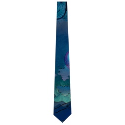 Blue Narcissus Silk Tie 241260M158002