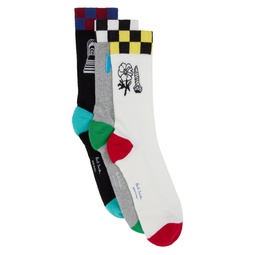Three Pack Multicolor Socks 241260M220009