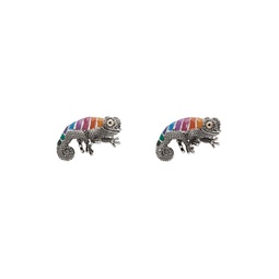 Multicolor Stripe Chameleon Cuff Links 241260M143007