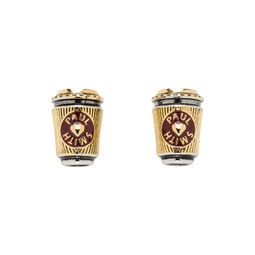Gold   Silver Coffee Cup Cuff Links 241260M143006