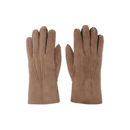 Brown Shearling Gloves 222260M135027