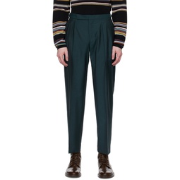 Green Pleated Trousers 241260M191000