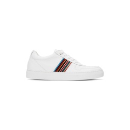 White Leather Fermi Sneakers 241260M237010