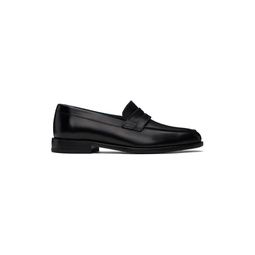 Black Leather Montego Loafers 241260M231002
