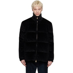 Black Quilted Down Coat 232260M178007