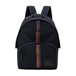 Navy Signature Stripe Backpack 241260M166006