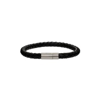 Black Leather Bracelet 222260M142006