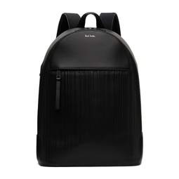 Black Embossed Backpack 232260M166002