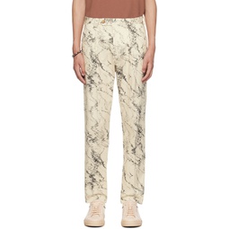 White Printed Trousers 232260M191003