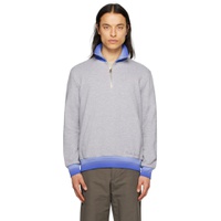 Gray Half Zip Sweatshirt 231260M204010
