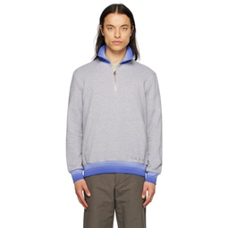 Gray Half Zip Sweatshirt 231260M204010