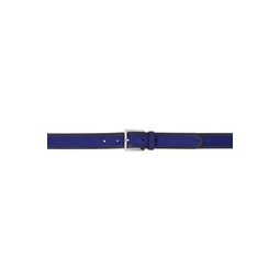 Black   Blue Leather Belt 231260M131011