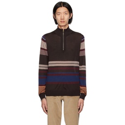 Brown Striped Sweater 232260M202005