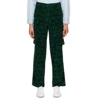 Green Twilight Floral Cargo Pants 222260M188005