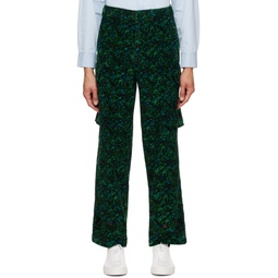 Green Twilight Floral Cargo Pants 222260M188005
