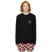 Black Embroidered Sweatshirt 222260M204015