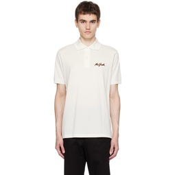Off White Embroidered Polo 232260M212009