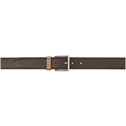 Brown Signature Stripe Belt 231260M131007