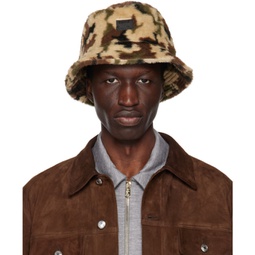 Brown Camouflage Bucket Hat 231260M140002