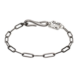 Gunmetal Logo Chain Bracelet 241260M142001