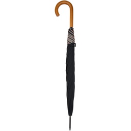 Black Signature Stripe Trim Walker Umbrella 231260M159000