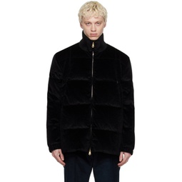 Black Quilted Down Coat 232260M178007