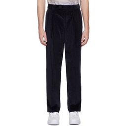 Navy Pleated Trousers 222260M191013