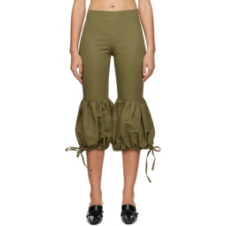 Khaki Paneled Trousers 241427F087003