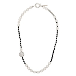 Silver Black Pearl Necklace 222870M145009